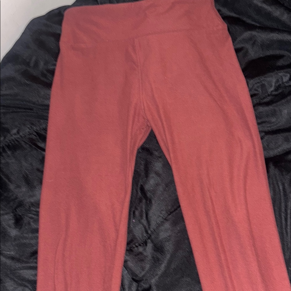 LuLaRoe Red and Brown Leggings Comfortable Fit